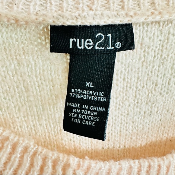 Rue21 Oversized Cozy Knit Long Sleeve Curved Hem Sweater Blush Pink Sz XL - Picture 4 of 10